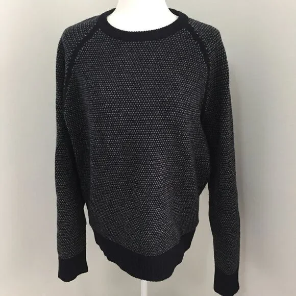 J. Crew Navy Hearts Crewneck Knit Sweater - Picture 1 of 5